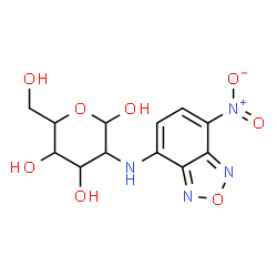 ChemSpider 2D Image | 2-Deoxy-2-[(7-nitro-2,1,3-benzoxadiazol-4-yl)amino]hexopyranose | C12H14N4O8