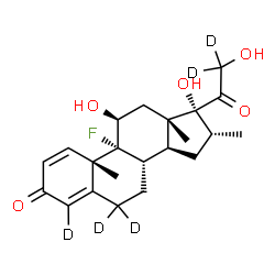 ChemSpider 2D Image | (11beta,16alpha)-9-Fluoro-11,17,21-trihydroxy-16-methyl(4,6,6,21,21-~2~H_5_)pregna-1,4-diene-3,20-dione | C22H24D5FO5