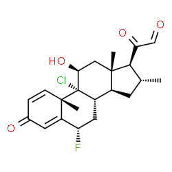 ChemSpider 2D Image | (6alpha,11beta,16alpha)-9-Chloro-6-fluoro-11-hydroxy-16-methyl-3,20-dioxopregna-1,4-dien-21-al | C22H26ClFO4