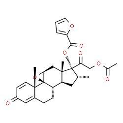 ChemSpider 2D Image | (9beta,11beta,16alpha)-21-Acetoxy-16-methyl-3,20-dioxo-9,11-epoxypregna-1,4-dien-17-yl 2-furoate | C29H32O8