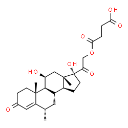 ChemSpider 2D Image | 4-{[(6alpha,11beta)-11,17-Dihydroxy-6-methyl-3,20-dioxopregn-4-en-21-yl]oxy}-4-oxobutanoic acid | C26H36O8