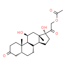 ChemSpider 2D Image | (5beta,11beta)-11,17-Dihydroxy-3,20-dioxopregnan-21-yl acetate | C23H34O6