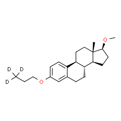 ChemSpider 2D Image | (17beta)-17-Methoxy-3-[(3,3,3-~2~H_3_)propyloxy]estra-1(10),2,4-triene | C22H29D3O2