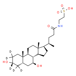 ChemSpider 2D Image | Tauroursodeoxycholic Acid-d5 | C26H40D5NO6S