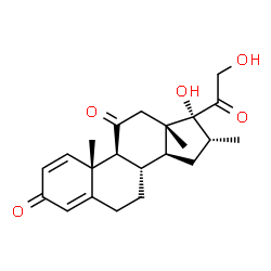 ChemSpider 2D Image | (16alpha)-17,21-Dihydroxy-16-methylpregna-1,4-diene-3,11,20-trione | C22H28O5