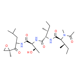 ChemSpider 2D Image | N-Acetyl-N-methyl-L-isoleucyl-L-isoleucyl-N-{4-methyl-1-[(2R)-2-methyl-2-oxiranyl]-1-oxo-2-pentanyl}-L-threoninamide | C28H50N4O7