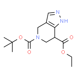 ChemSpider 2D Image | 5-tert-butyl 7-ethyl 1H,4H,5H,6H,7H-pyrazolo[4,3-c]pyridine-5,7-dicarboxylate | C14H21N3O4