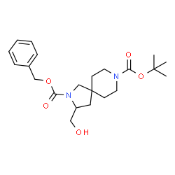 ChemSpider 2D Image | 2-Benzyl 8-tert-butyl 3-(hydroxymethyl)-2,8-diazaspiro[4.5]decane-2,8-dicarboxylate | C22H32N2O5