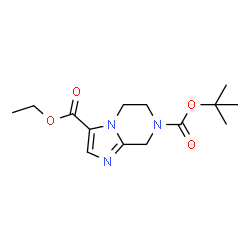 ChemSpider 2D Image | 7-tert-Butyl 3-ethyl 5,6-dihydroimidazo[1,2-a]pyrazine-3,7(8H)-dicarboxylate | C14H21N3O4