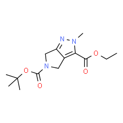 ChemSpider 2D Image | 5-tert-Butyl 3-ethyl 2-methyl-4,6-dihydropyrrolo[3,4-c]pyrazole-3,5(2H)-dicarboxylate | C14H21N3O4