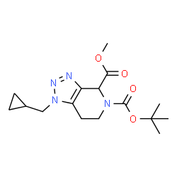 ChemSpider 2D Image | 5-tert-Butyl 4-methyl 1-(cyclopropylmethyl)-6,7-dihydro-1H-[1,2,3]triazolo[4,5-c]pyridine-4,5(4H)-dicarboxylate | C16H24N4O4