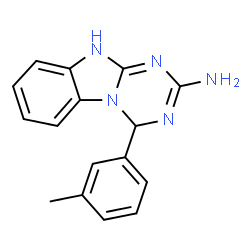 ChemSpider 2D Image | 4-(3-Methylphenyl)-4,10-dihydro[1,3,5]triazino[1,2-a]benzimidazol-2-amine | C16H15N5