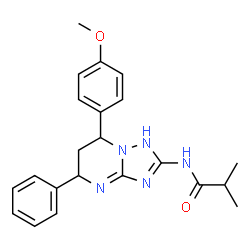 ChemSpider 2D Image | N-[7-(4-Methoxyphenyl)-5-phenyl-1,5,6,7-tetrahydro[1,2,4]triazolo[1,5-a]pyrimidin-2-yl]-2-methylpropanamide | C22H25N5O2