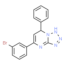 ChemSpider 2D Image | 5-(3-Bromophenyl)-7-phenyl-1,7-dihydrotetrazolo[1,5-a]pyrimidine | C16H12BrN5
