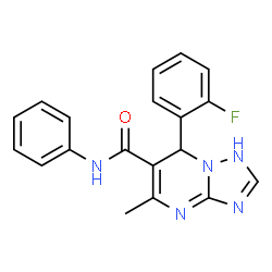 ChemSpider 2D Image | 7-(2-Fluorophenyl)-5-methyl-N-phenyl-1,7-dihydro[1,2,4]triazolo[1,5-a]pyrimidine-6-carboxamide | C19H16FN5O