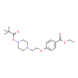 ChemSpider 2D Image | Ethyl 4-(2-{4-[(2,2-dimethylpropanoyl)oxy]-1-piperazinyl}ethoxy)benzoate | C20H30N2O5