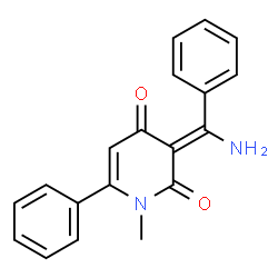 ChemSpider 2D Image | (3Z)-3-[Amino(phenyl)methylene]-1-methyl-6-phenyl-2,4(1H,3H)-pyridinedione | C19H16N2O2