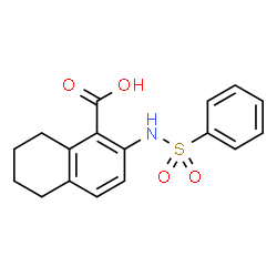 ChemSpider 2D Image | 2-[(Phenylsulfonyl)amino]-5,6,7,8-tetrahydro-1-naphthalenecarboxylic acid | C17H17NO4S