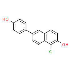 ChemSpider 2D Image | 1-Chloro-6-(4-hydroxyphenyl)-2-naphthol | C16H11ClO2