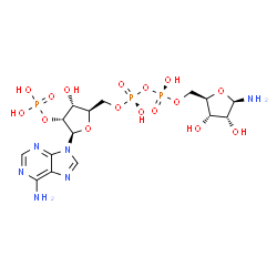 ChemSpider 2D Image | [(2R,3S,4R,5R)-5-Amino-3,4-dihydroxytetrahydro-2-furanyl]methyl [(2R,3R,4R,5R)-5-(6-amino-9H-purin-9-yl)-3-hydroxy-4-(phosphonooxy)tetrahydro-2-furanyl]methyl dihydrogen diphosphate (non-preferred nam
e) | C15H25N6O16P3