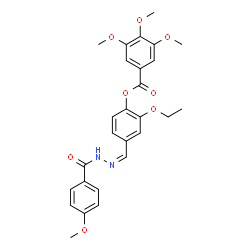 ChemSpider 2D Image | 2-Ethoxy-4-{(Z)-[(4-methoxybenzoyl)hydrazono]methyl}phenyl 3,4,5-trimethoxybenzoate | C27H28N2O8