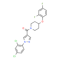 ChemSpider 2D Image | [1-(2,4-Dichlorophenyl)-1H-pyrazol-4-yl][4-(2,4-difluorophenoxy)-1-piperidinyl]methanone | C21H17Cl2F2N3O2