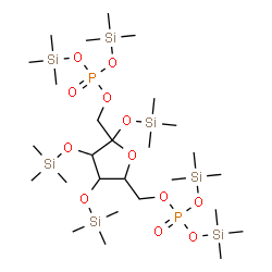 ChemSpider 2D Image | 1,6-Bis-O-(bis[(trimethylsilyl)oxy]phosphoryl)-2,3,4-tris-O-(trimethylsilyl)hex-2-ulofuranose | C27H70O12P2Si7