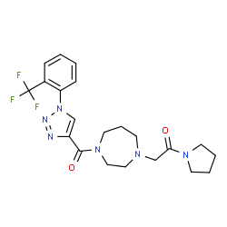 ChemSpider 2D Image | 1-(1-Pyrrolidinyl)-2-[4-({1-[2-(trifluoromethyl)phenyl]-1H-1,2,3-triazol-4-yl}carbonyl)-1,4-diazepan-1-yl]ethanone | C21H25F3N6O2