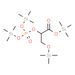 ChemSpider 2D Image | Trimethylsilyl 2,2-dimethyl-4-[(trimethylsilyl)oxy]-6-{[(trimethylsilyl)oxy]methyl}-3,5-dioxa-4-phospha-2-silaheptan-7-oate 4-oxide | C15H39O7ψ4