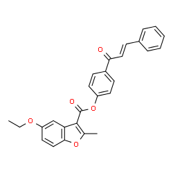 ChemSpider 2D Image | 4-[(2E)-3-Phenyl-2-propenoyl]phenyl 5-ethoxy-2-methyl-1-benzofuran-3-carboxylate | C27H22O5