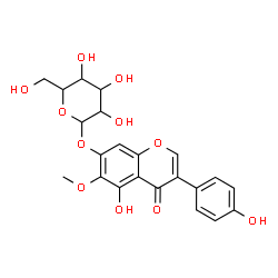 ChemSpider 2D Image | 5-Hydroxy-3-(4-hydroxyphenyl)-6-methoxy-4-oxo-4H-chromen-7-yl hexopyranoside | C22H22O11