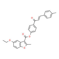 ChemSpider 2D Image | 4-[(2E)-3-(4-Methylphenyl)-2-propenoyl]phenyl 5-ethoxy-2-methyl-1-benzofuran-3-carboxylate | C28H24O5