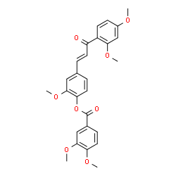 ChemSpider 2D Image | 4-[(1E)-3-(2,4-Dimethoxyphenyl)-3-oxo-1-propen-1-yl]-2-methoxyphenyl 3,4-dimethoxybenzoate | C27H26O8