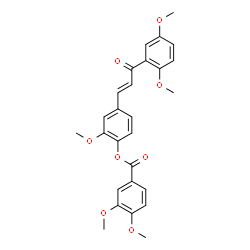 ChemSpider 2D Image | 4-[(1E)-3-(2,5-Dimethoxyphenyl)-3-oxo-1-propen-1-yl]-2-methoxyphenyl 3,4-dimethoxybenzoate | C27H26O8
