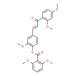 ChemSpider 2D Image | 4-[(1E)-3-(2,4-Dimethoxyphenyl)-3-oxo-1-propen-1-yl]-2-methoxyphenyl 2,6-dimethoxybenzoate | C27H26O8