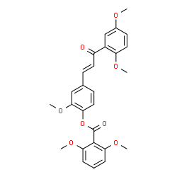 ChemSpider 2D Image | 4-[(1E)-3-(2,5-Dimethoxyphenyl)-3-oxo-1-propen-1-yl]-2-methoxyphenyl 2,6-dimethoxybenzoate | C27H26O8