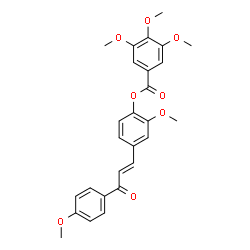 ChemSpider 2D Image | 2-Methoxy-4-[(1E)-3-(4-methoxyphenyl)-3-oxo-1-propen-1-yl]phenyl 3,4,5-trimethoxybenzoate | C27H26O8