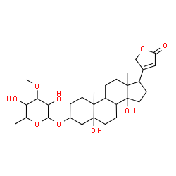 ChemSpider 2D Image | 3-[(6-Deoxy-3-O-methylhexopyranosyl)oxy]-5,14-dihydroxycard-20(22)-enolide | C30H46O9