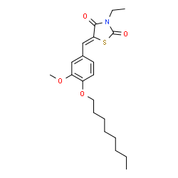 ChemSpider 2D Image | (5Z)-3-Ethyl-5-[3-methoxy-4-(octyloxy)benzylidene]-1,3-thiazolidine-2,4-dione | C21H29NO4S