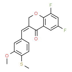 ChemSpider 2D Image | (3Z)-6,8-Difluoro-3-[3-methoxy-4-(methylsulfanyl)benzylidene]-2,3-dihydro-4H-chromen-4-one | C18H14F2O3S