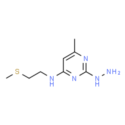 ChemSpider 2D Image | 2-Hydrazino-6-methyl-N-[2-(methylsulfanyl)ethyl]-4-pyrimidinamine | C8H15N5S