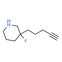 ChemSpider 2D Image | 3-Fluoro-3-(4-pentyn-1-yl)piperidine | C10H16FN