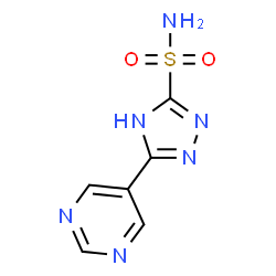 ChemSpider 2D Image | 5-(5-Pyrimidinyl)-4H-1,2,4-triazole-3-sulfonamide | C6H6N6O2S