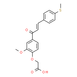 ChemSpider 2D Image | (2-Methoxy-4-{(2E)-3-[4-(methylsulfanyl)phenyl]-2-propenoyl}phenoxy)acetic acid | C19H18O5S