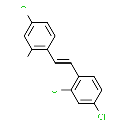 ChemSpider 2D Image | 1,1'-[(E)-1,2-Ethenediyl]bis(2,4-dichlorobenzene) | C14H8Cl4