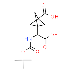 ChemSpider 2D Image | 3-[(R)-{[(tert-butoxy)carbonyl]amino}(carboxy)methyl]bicyclo[1.1.1]pentane-1-carboxylic acid | C13H19NO6