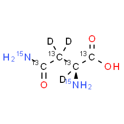 ChemSpider 2D Image | L-Asparagine-13C4,15N2,2,3,3-d3 | 13C4H5D315N2O3