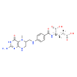 ChemSpider 2D Image | N-(4-{[(2-Amino-5-methyl-4-oxo-3,4,5,6,7,8-hexahydro-6-pteridinyl)methyl]amino}benzoyl)(~13~C_5_)glutamic acid | C1513C5H25N7O6