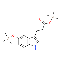 ChemSpider 2D Image | Trimethylsilyl 3-{5-[(trimethylsilyl)oxy]-1H-indol-3-yl}propanoate | C17H27NO3Si2