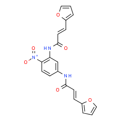 ChemSpider 2D Image | (2E,2'E)-N,N'-(4-Nitro-1,3-phenylene)bis[3-(2-furyl)acrylamide] | C20H15N3O6